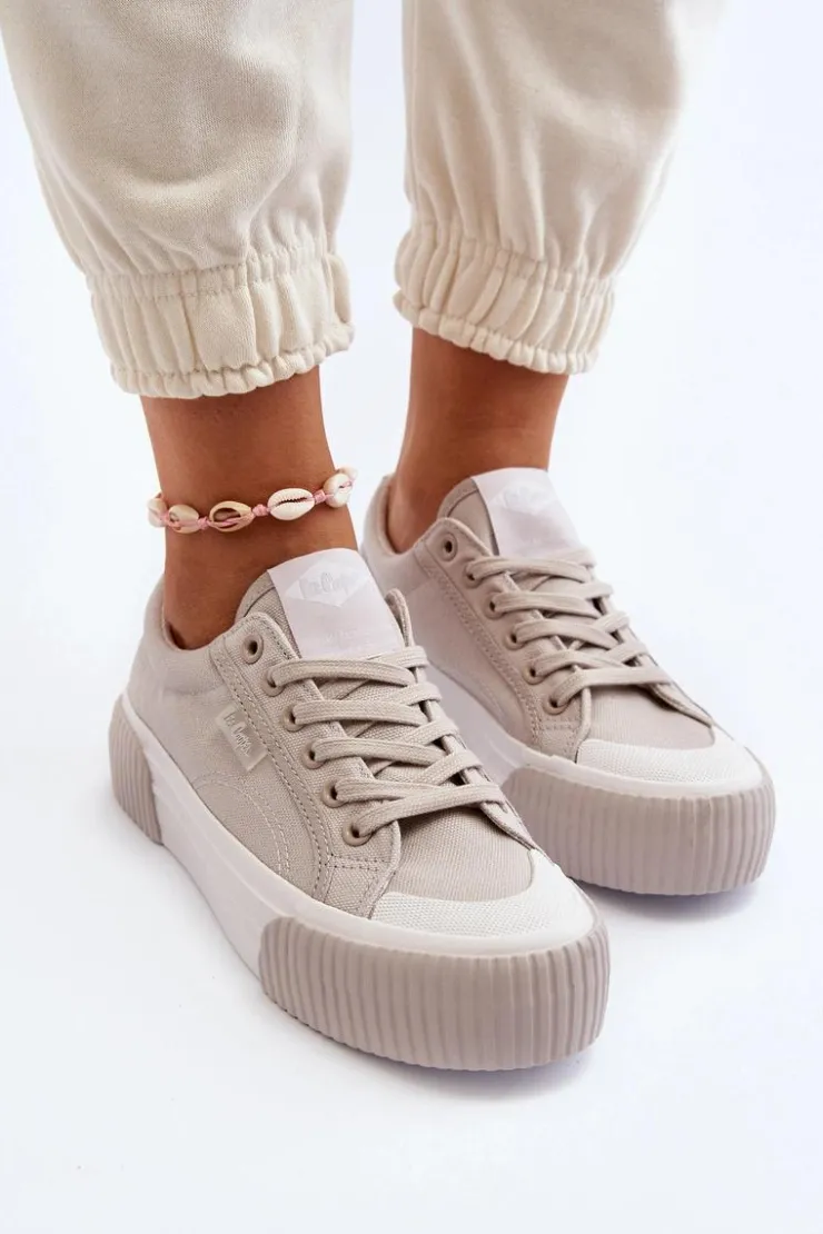 Lee Cooper Trampki Damskie Niskie*Trampki Damskie Na Grubej Podeszwie LCW-24-31-2178 Szare