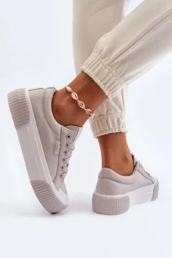 Lee Cooper Trampki Damskie Niskie*Trampki Damskie Na Grubej Podeszwie LCW-24-31-2178 Szare