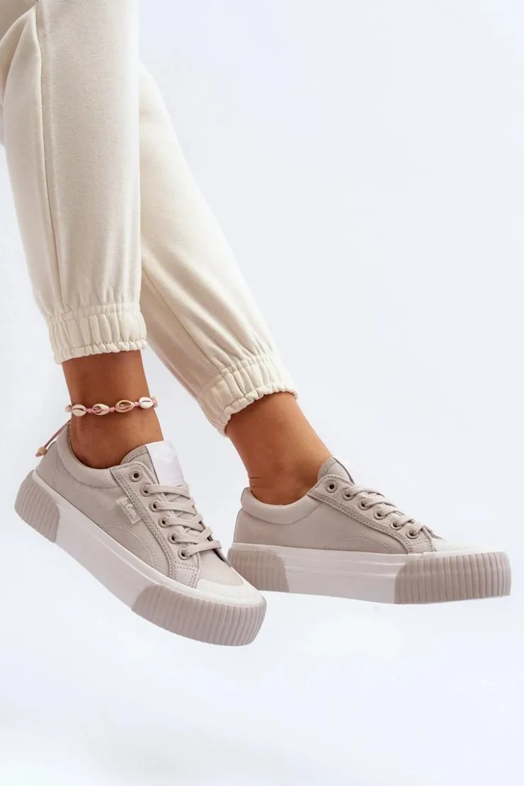 Lee Cooper Trampki Damskie Niskie*Trampki Damskie Na Grubej Podeszwie LCW-24-31-2178 Szare