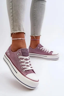 Lee Cooper Trampki Damskie Niskie*Trampki Damskie Na Grubej Podeszwie LCW-24-31-2219 Fioletowe