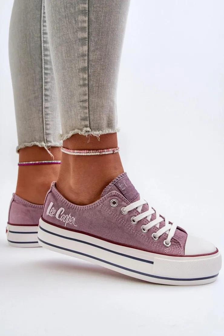 Lee Cooper Trampki Damskie Niskie*Trampki Damskie Na Grubej Podeszwie LCW-24-31-2219 Fioletowe