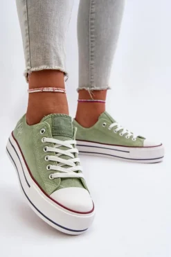 Damskie Lee Cooper Trampki Damskie Na Grubej Podeszwie LCW-24-31-2217 Zielone