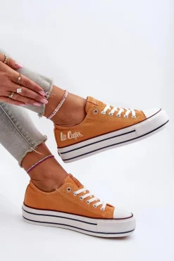 Clearance Lee Cooper Trampki Damskie Na Grubej Podeszwie LCW-24-31-2216 Pomarańczowe