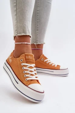 Clearance Lee Cooper Trampki Damskie Na Grubej Podeszwie LCW-24-31-2216 Pomarańczowe