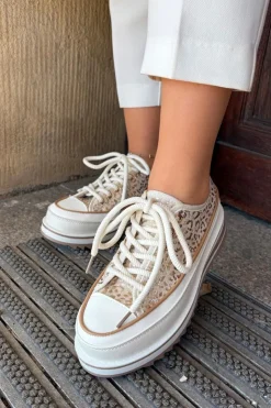 Damskie buty S.Barski Trampki Damskie Niskie*Trampki Damskie Na Masywnej Platformie S.Barski BF51-101 Beżowe