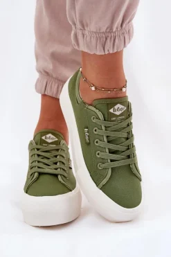 Damskie Lee Cooper Trampki Damskie Na Platformie LCW-25-31-3449L Zielone