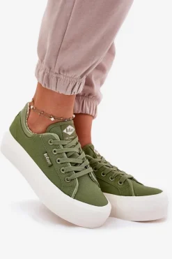Damskie Lee Cooper Trampki Damskie Na Platformie LCW-25-31-3449L Zielone