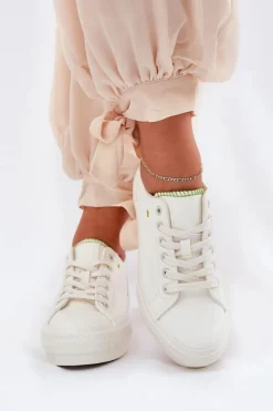 Damskie Big Star Shoes Trampki Damskie Na Platformie Z Eko Skóry Big Star RR274A295 Białe