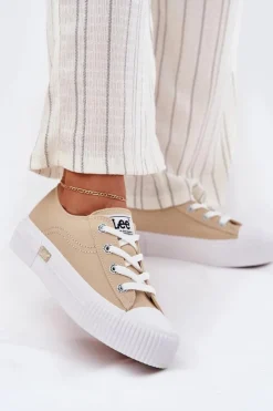 Lee Trampki Damskie Niskie*Trampki Damskie Na Platformie ISLA C WOMEN LOW 50251001 Beżowe Beżowy