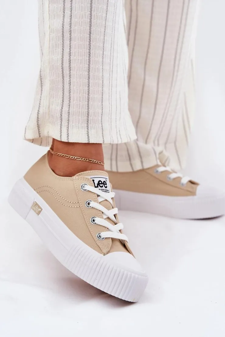 Lee Trampki Damskie Niskie*Trampki Damskie Na Platformie ISLA C WOMEN LOW 50251001 Beżowe Beżowy
