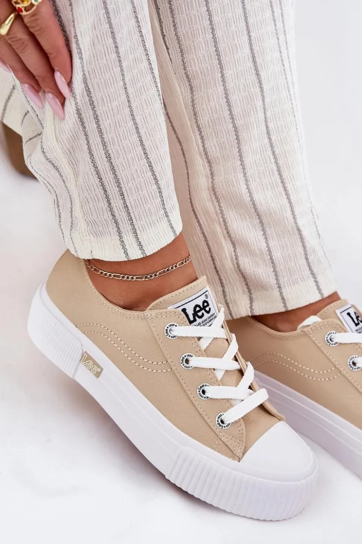 Lee Trampki Damskie Niskie*Trampki Damskie Na Platformie ISLA C WOMEN LOW 50251001 Beżowe Beżowy