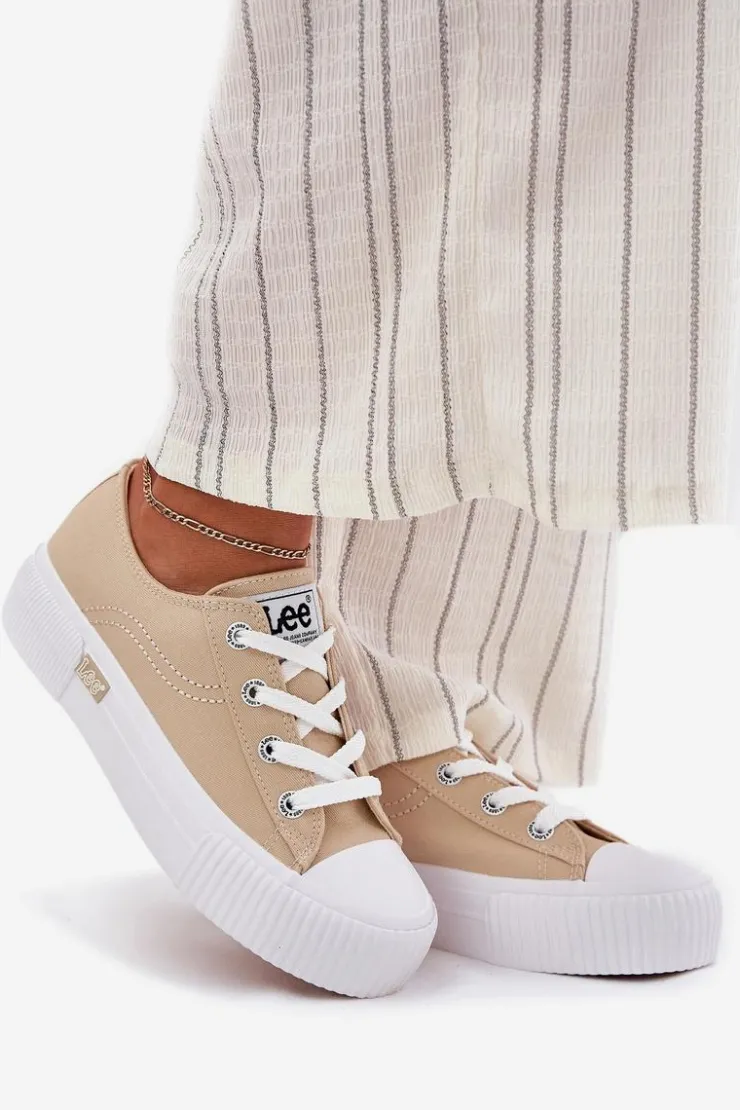 Lee Trampki Damskie Niskie*Trampki Damskie Na Platformie ISLA C WOMEN LOW 50251001 Beżowe Beżowy