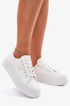 Lee Cooper Trampki Damskie Niskie*Trampki Damskie Na Platformie LCW-25-31-3450L Białe Biały