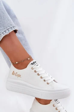 Damskie Lee Cooper Trampki Damskie Na Platformie LCW-24-44-2462L Białe