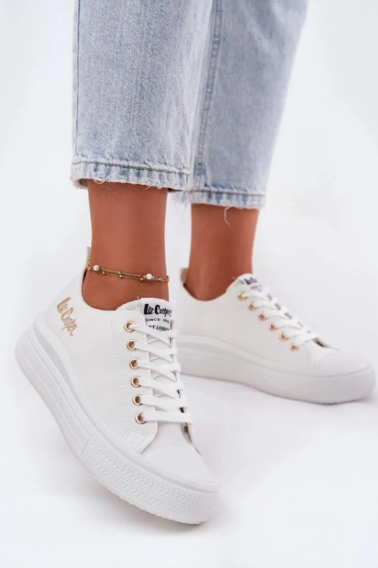 Damskie Lee Cooper Trampki Damskie Na Platformie LCW-24-44-2462L Białe