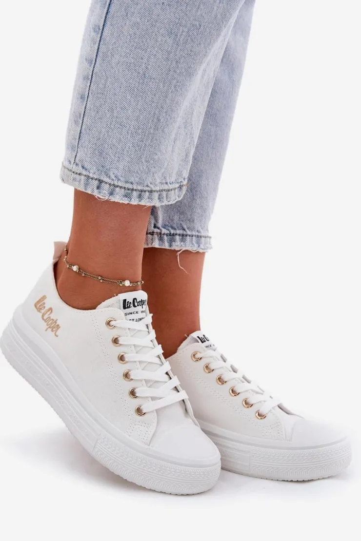 Damskie Lee Cooper Trampki Damskie Na Platformie LCW-24-44-2462L Białe
