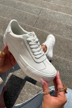 Outlet Big Star Shoes Trampki Damskie Na Platformie Big Star RR274337 Białe