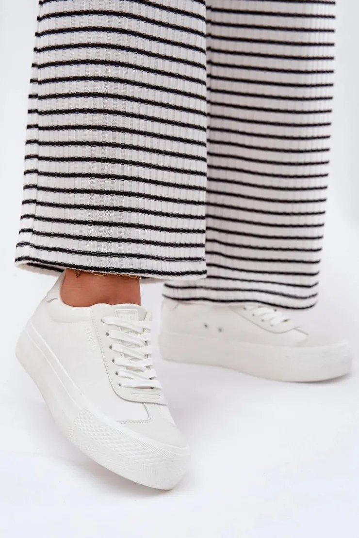 Outlet Big Star Shoes Trampki Damskie Na Platformie Big Star RR274337 Białe