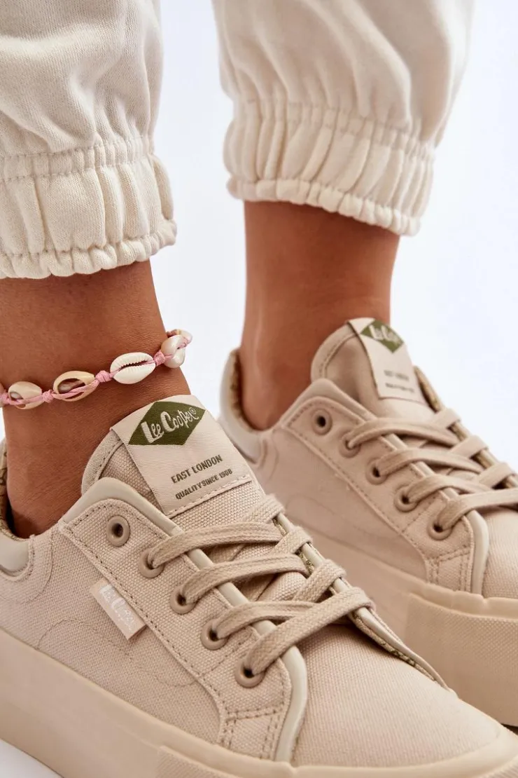 Damskie Lee Cooper Trampki Damskie Na Platformie LCW-24-31-2181 Beżowe