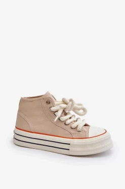 Damskie Boto Trampki Damskie Na Platformie Beżowe Aineri