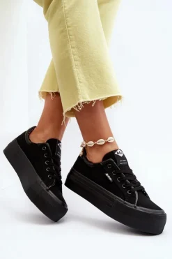 Lee Cooper Trampki Damskie Niskie*Trampki Damskie Na Platformie LCW-24-31-2180 Czarne