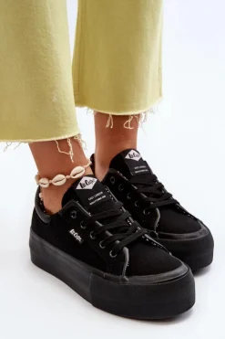 Lee Cooper Trampki Damskie Niskie*Trampki Damskie Na Platformie LCW-24-31-2180 Czarne