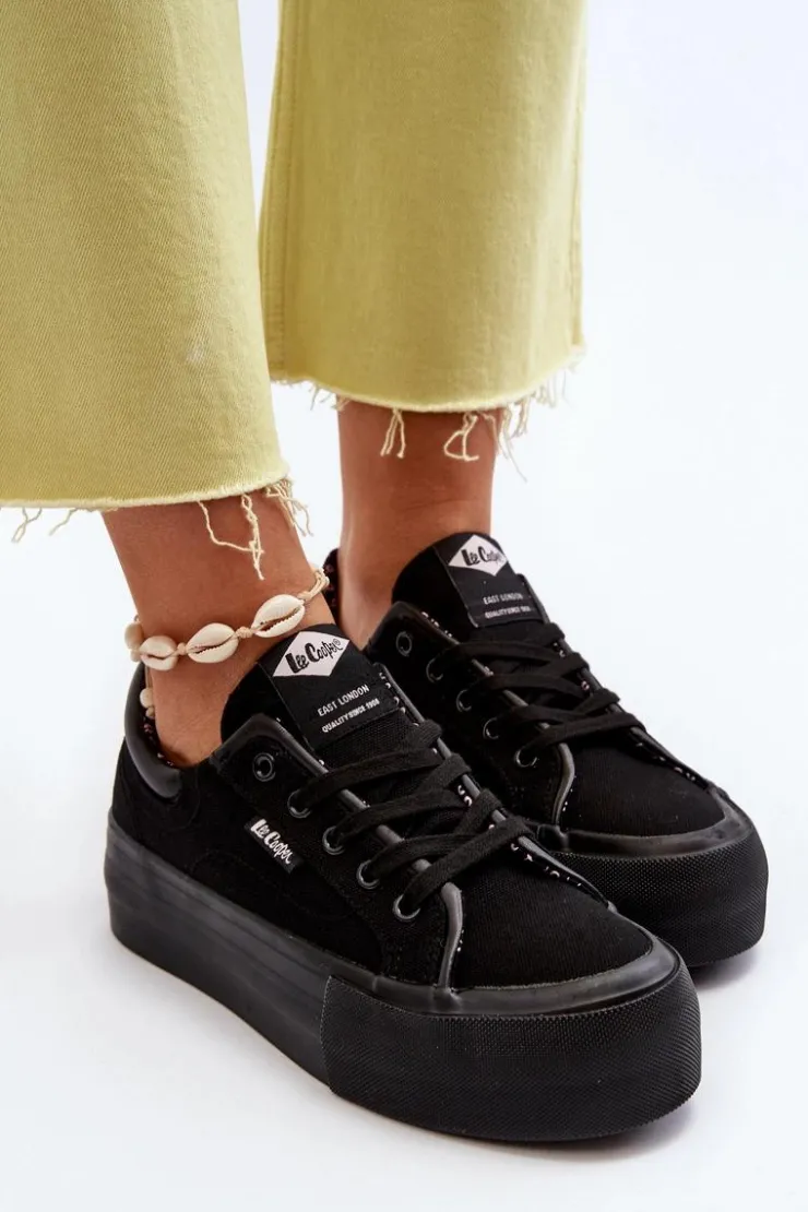 Lee Cooper Trampki Damskie Niskie*Trampki Damskie Na Platformie LCW-24-31-2180 Czarne