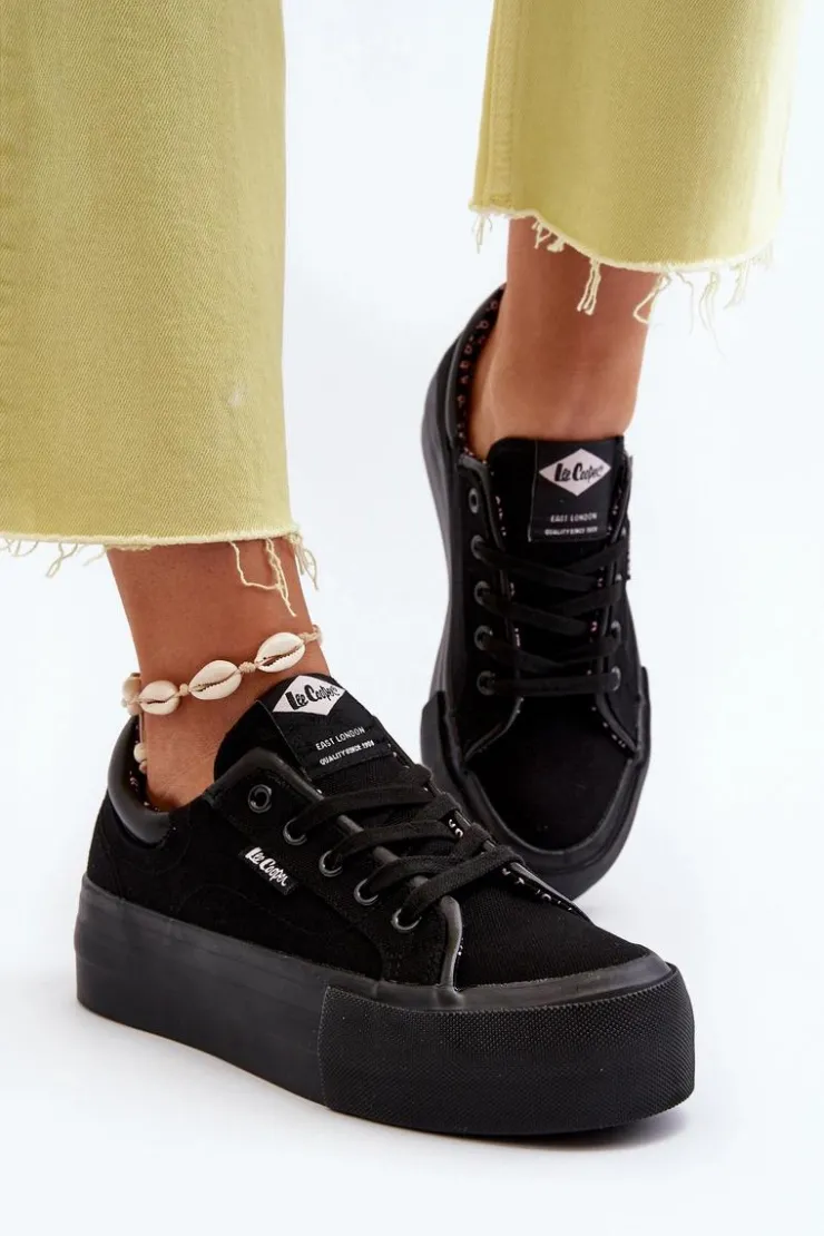 Lee Cooper Trampki Damskie Niskie*Trampki Damskie Na Platformie LCW-24-31-2180 Czarne