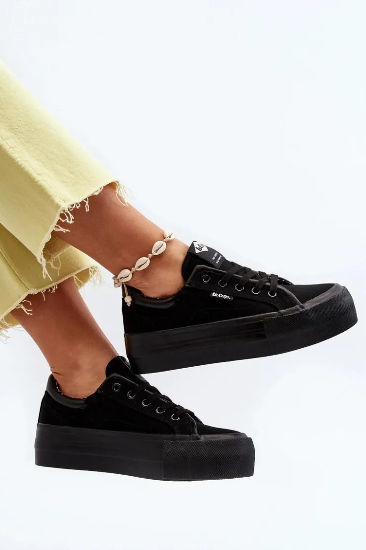 Lee Cooper Trampki Damskie Niskie*Trampki Damskie Na Platformie LCW-24-31-2180 Czarne