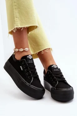 Lee Cooper Trampki Damskie Niskie*Trampki Damskie Na Platformie LCW-24-31-2180 Czarne