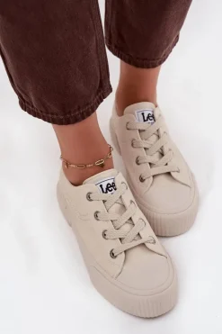 Lee Trampki Damskie Niskie*Trampki Damskie Na Platformie ISLA C WOMEN LOW 50253001.35E Beżowe Beżowy