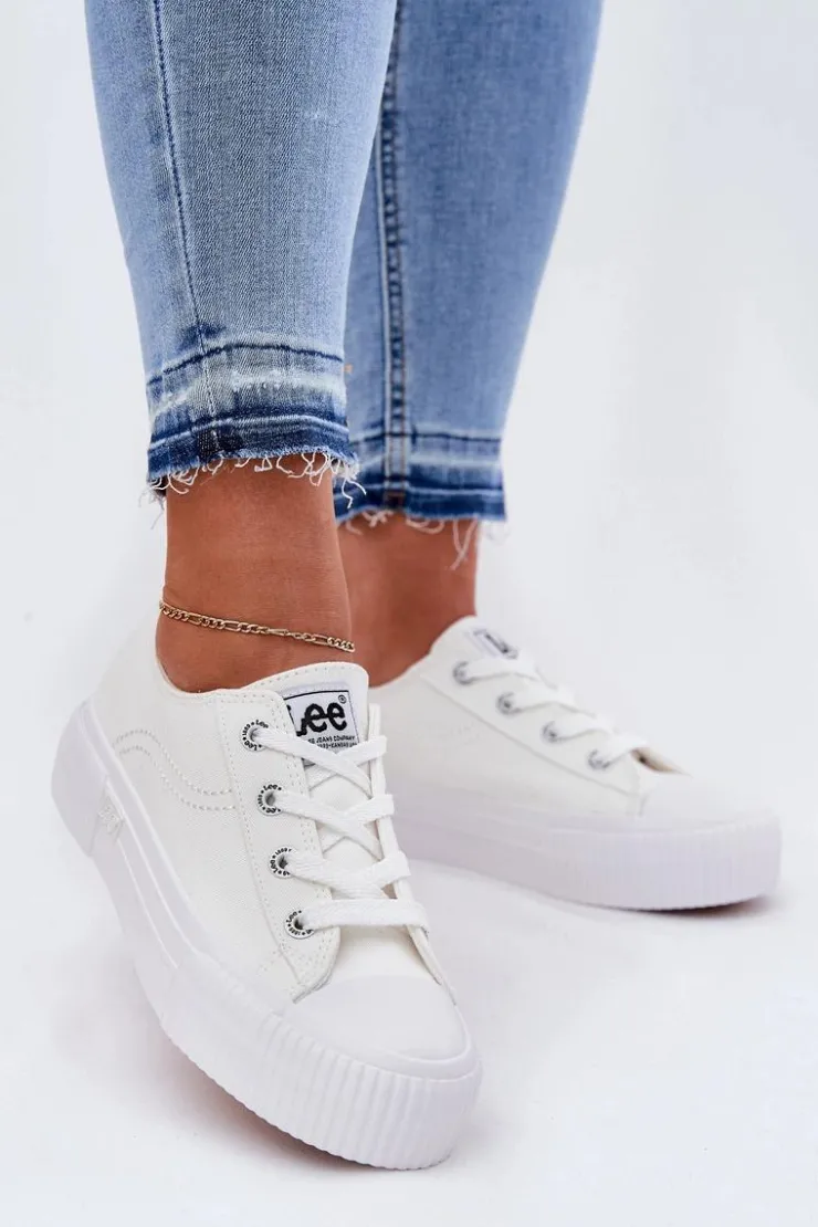 Damskie Lee Trampki Damskie Na Platformie ISLA C WOMEN LOW 50251001 Białe