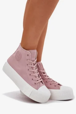 Damskie Big Star Shoes Trampki Damskie Na Platformie Big Star RR274739 Różowe