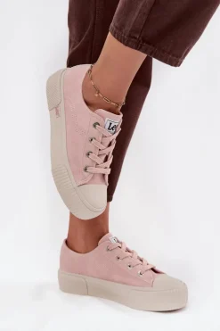 New Lee Trampki Damskie Na Platformie ISLA C WOMEN LOW 50253001.78E Różowe Różowy