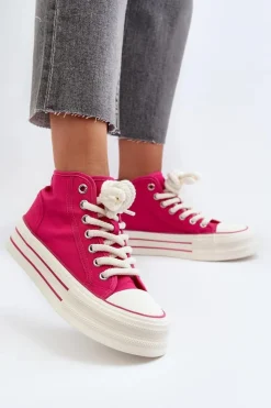 Damskie Boto Trampki Damskie Na Platformie Fuksja Aineri