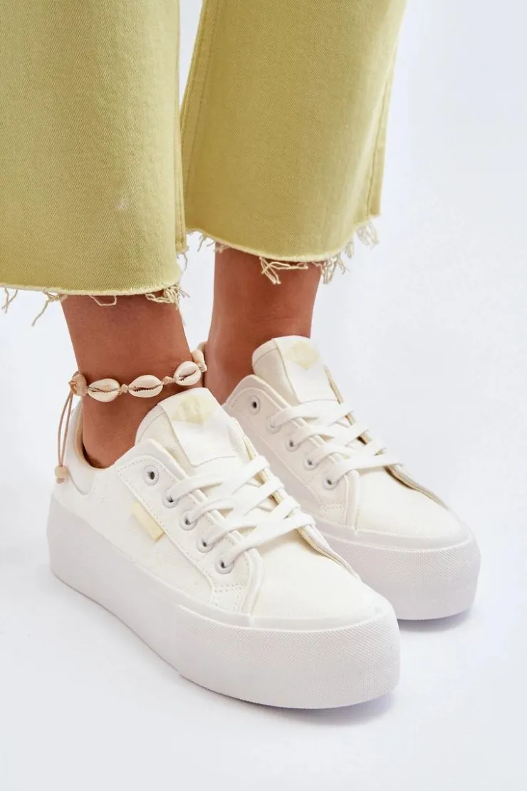 Lee Cooper Trampki Damskie Na Platformie LCW-24-31-2179 Białe