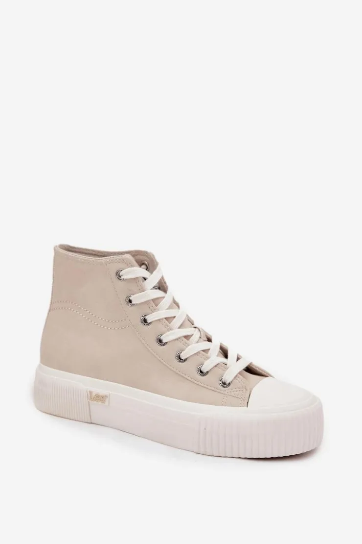 Damskie Lee Trampki Damskie Na Platformie 50253002.35E ISLA WOMEN MID Beżowe