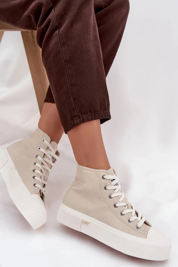 Damskie Lee Trampki Damskie Na Platformie 50253002.35E ISLA WOMEN MID Beżowe