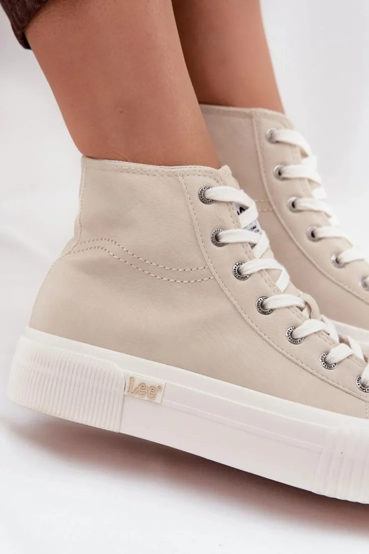 Damskie Lee Trampki Damskie Na Platformie 50253002.35E ISLA WOMEN MID Beżowe