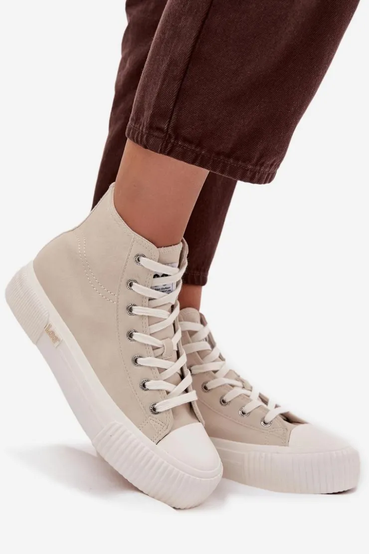 Damskie Lee Trampki Damskie Na Platformie 50253002.35E ISLA WOMEN MID Beżowe