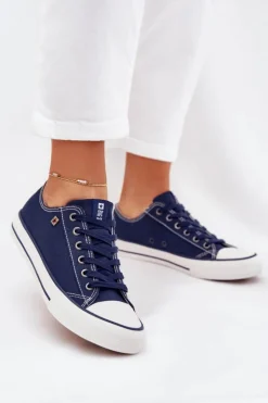 Big Star Shoes Trampki Damskie Big Star|Trampki Damskie Niskie*Trampki Damskie Niskie Big Star DD274A235 Granatowe Niebieski