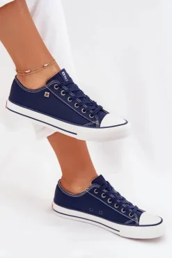 Big Star Shoes Trampki Damskie Big Star|Trampki Damskie Niskie*Trampki Damskie Niskie Big Star DD274A235 Granatowe Niebieski