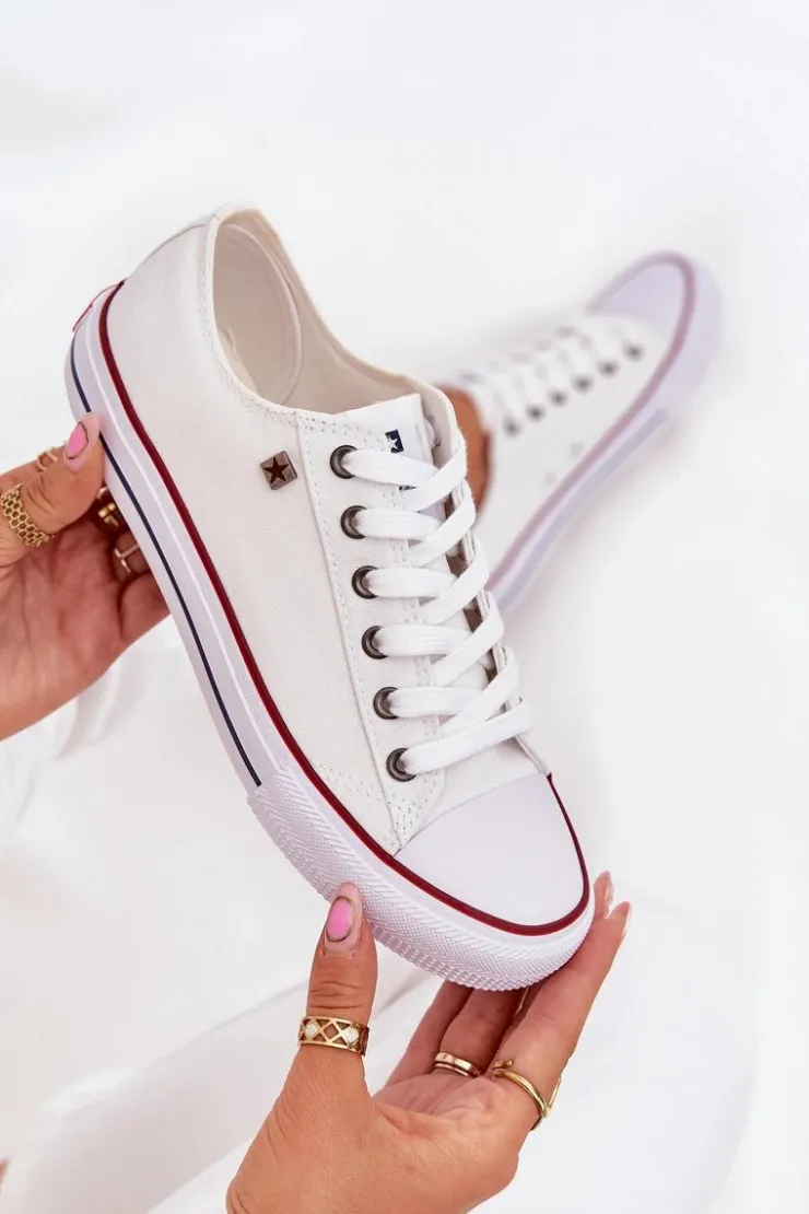 Damskie Big Star Shoes Trampki Damskie Niskie Big Star DD274A232 Białe