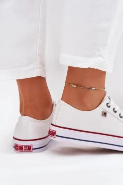 Damskie Big Star Shoes Trampki Damskie Niskie Big Star DD274A232 Białe