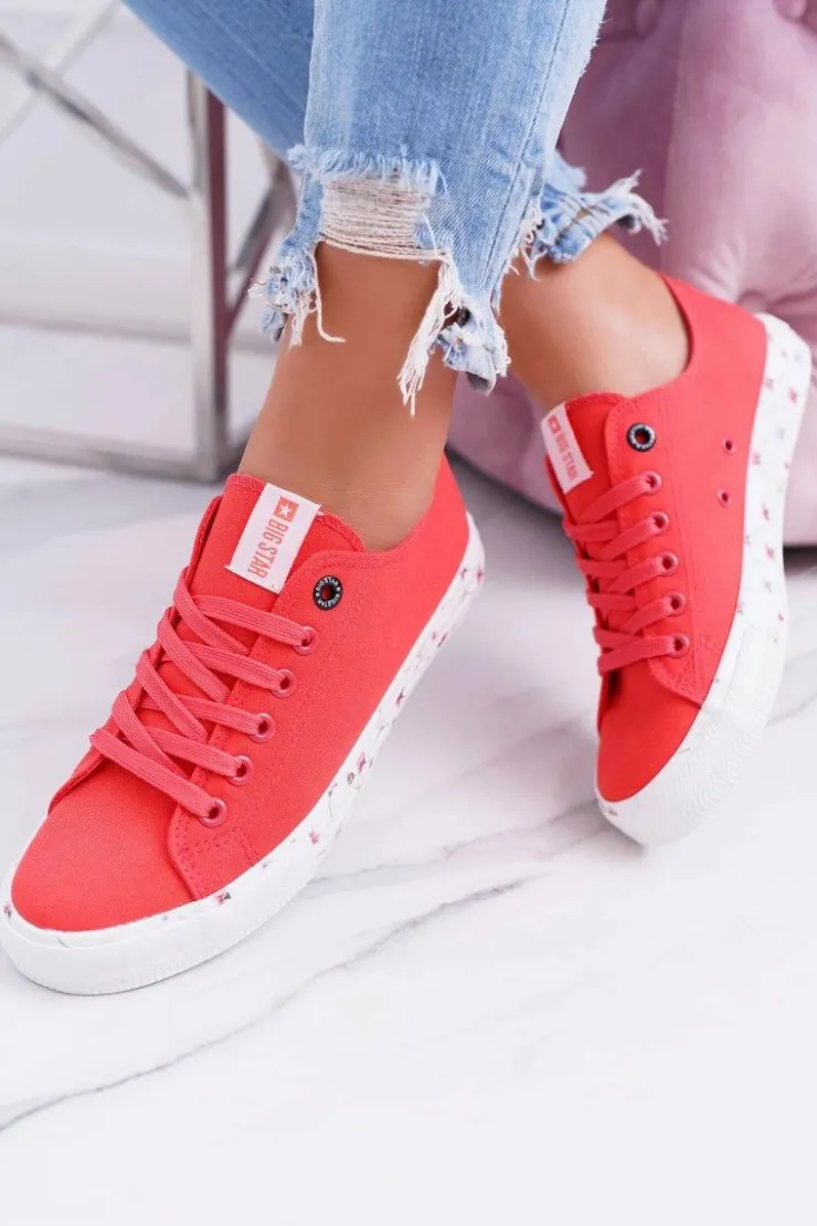 Big Star Shoes Trampki Damskie Big Star|Trampki Damskie Niskie*Trampki Damskie Niskie Big Star Czerwone DD274709