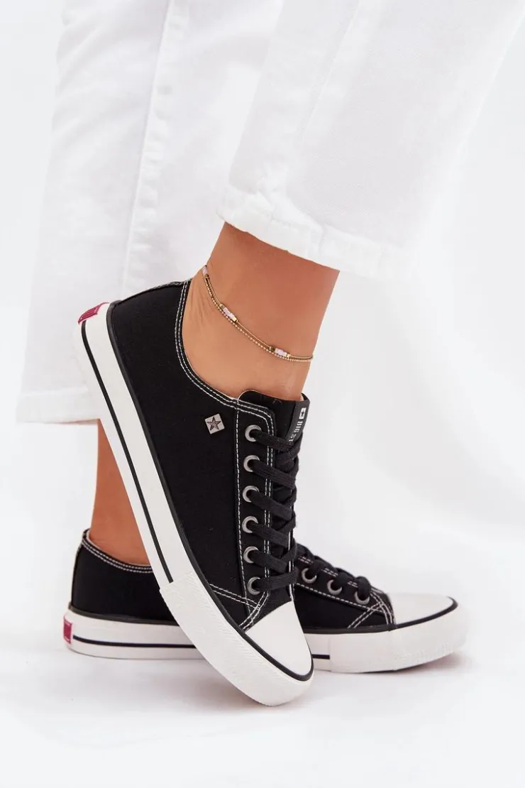 Clearance Big Star Shoes Trampki Damskie Niskie Big Star DD274A236 Czarne Czarny