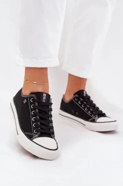 Clearance Big Star Shoes Trampki Damskie Niskie Big Star DD274A236 Czarne Czarny