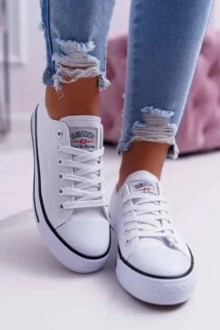 Damskie Boto Trampki Damskie Niskie Smith's Białe