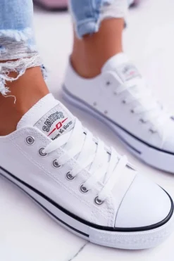 Damskie Boto Trampki Damskie Niskie Smith's Białe