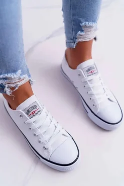 Damskie Boto Trampki Damskie Niskie Smith's Białe